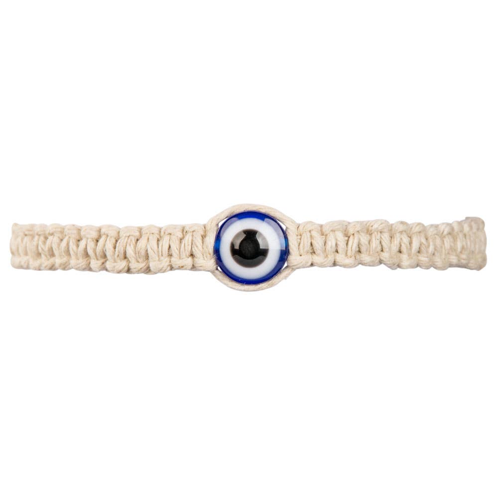HEMP EVIL EYE PULL TIE BRACELET