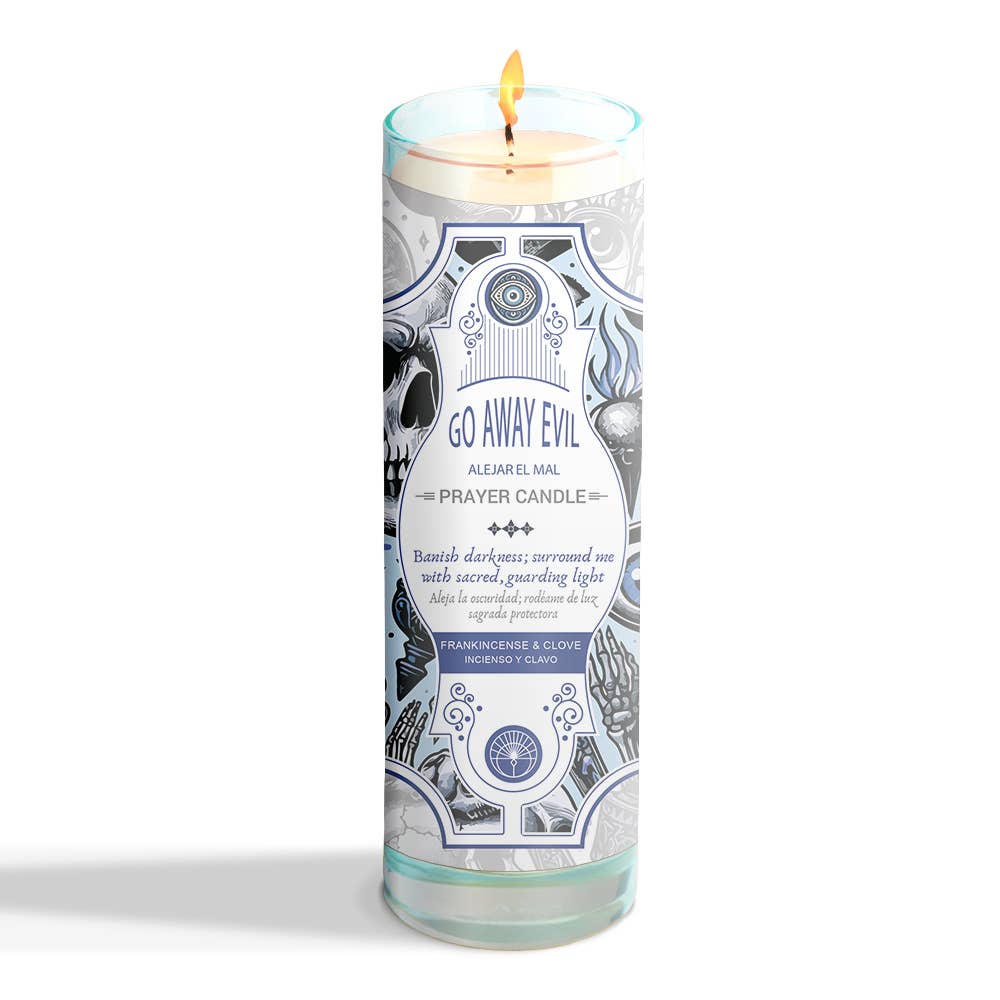Prayer Candle - Go Away Evil (8") (9.5 oz)