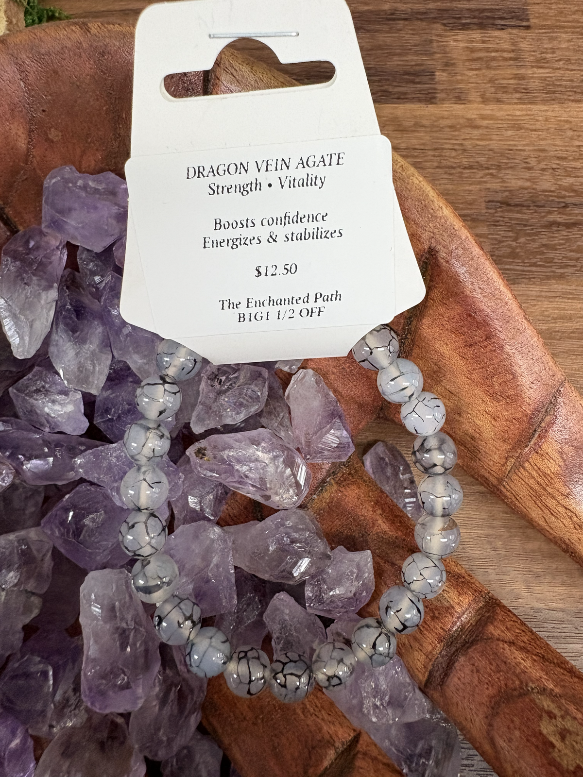 Dragon Vein Agate Bracelet 8mm
