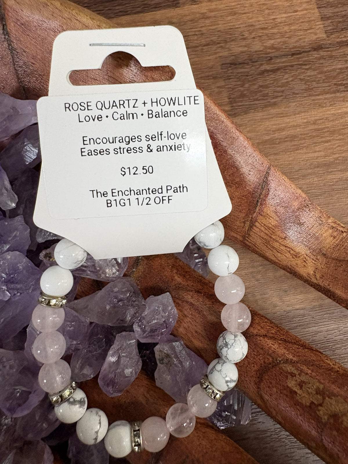 Rose Quartz and Howlite Bracelet 8mm