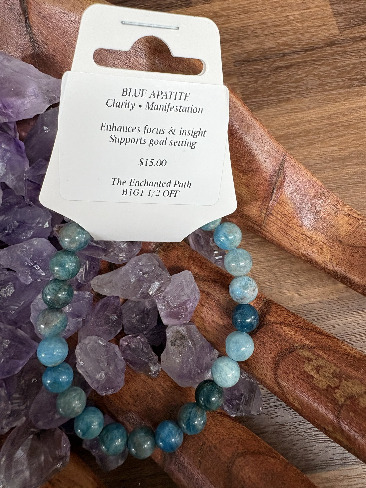 Blue Apatite Bracelet 8mm