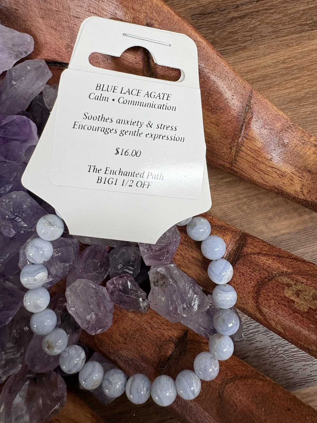 Blue Lace Agate Bracelet 8mm