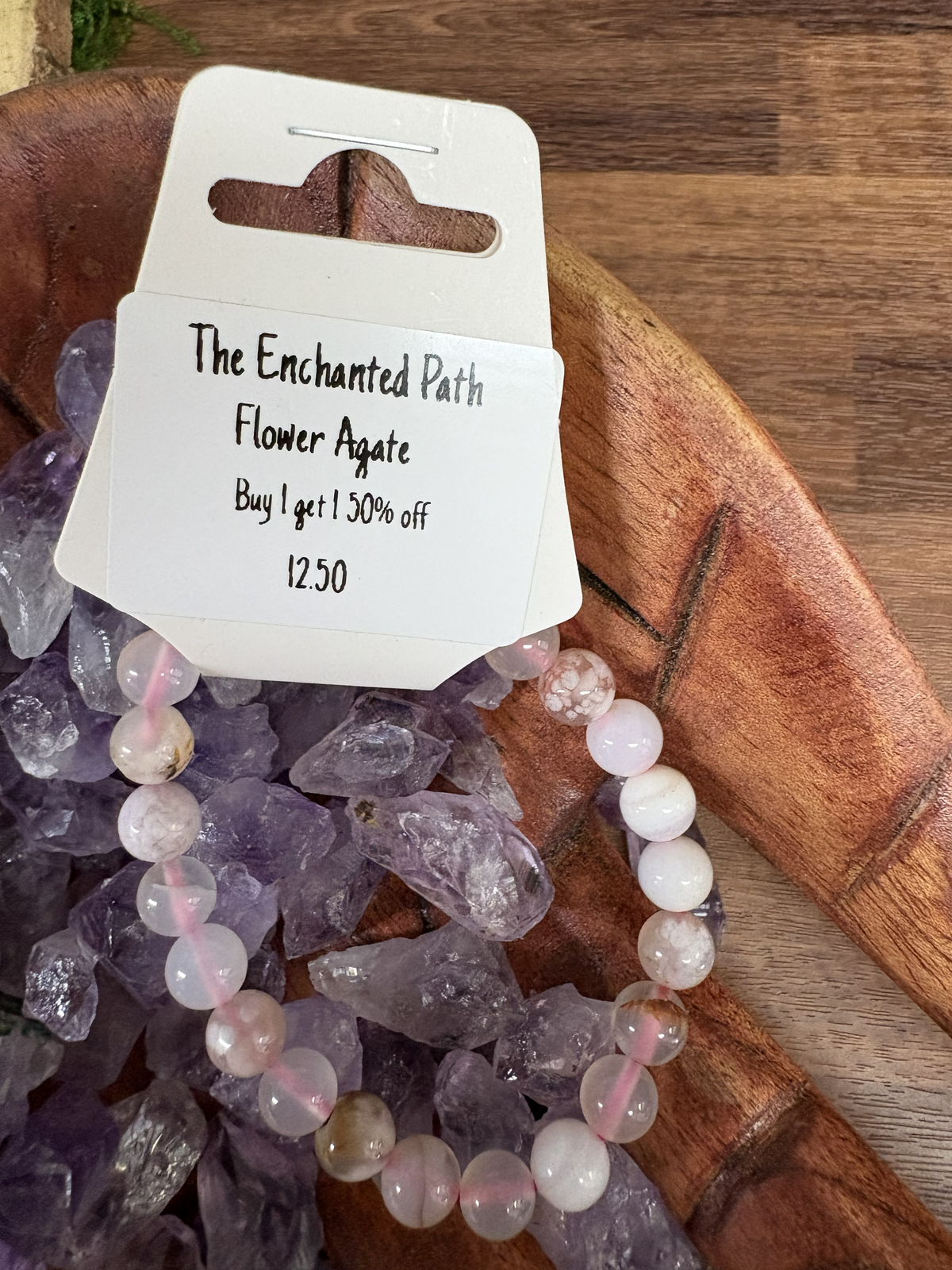 Flower Agate Bracelet 8mm