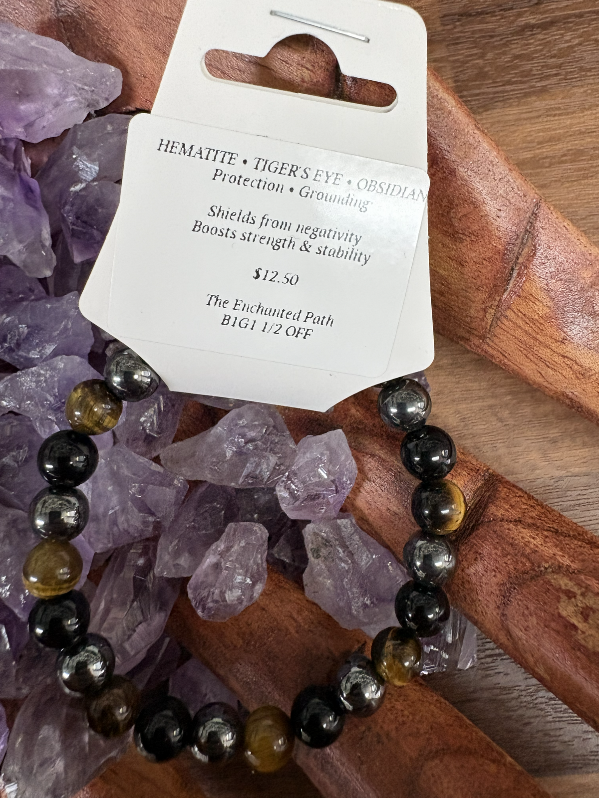 Hematite Tigers Eye Obsidian Bracelet 8mm