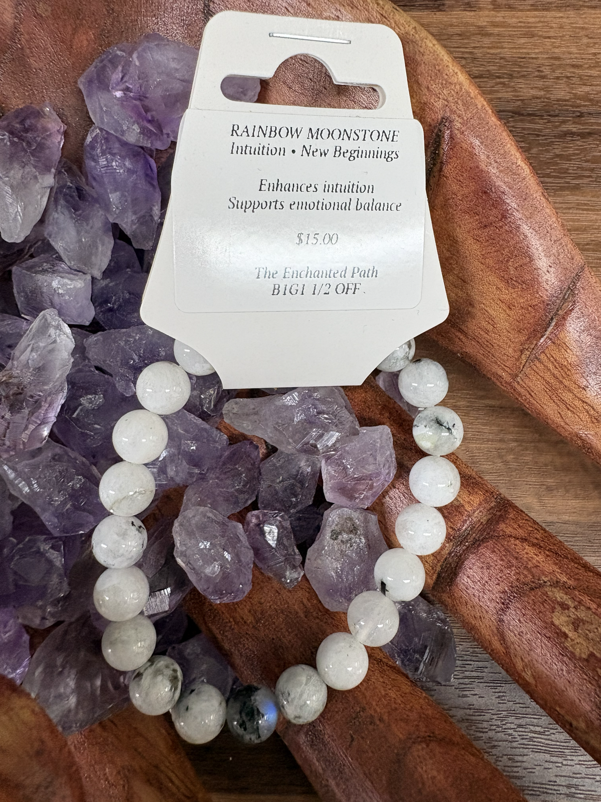 Rainbow Moonstone Bracelet 8mm
