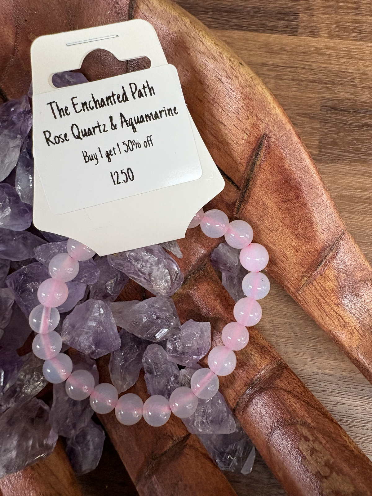 Rose Quartz Aquamarine Bracelet 8mm
