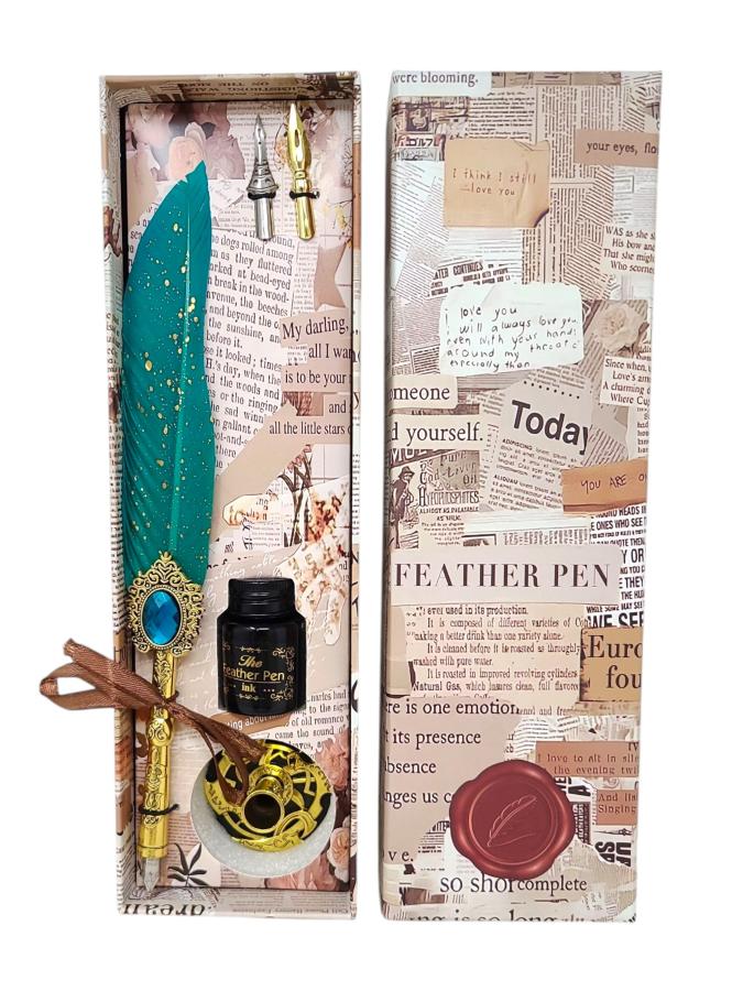 Feather Quill Pen Dip Set