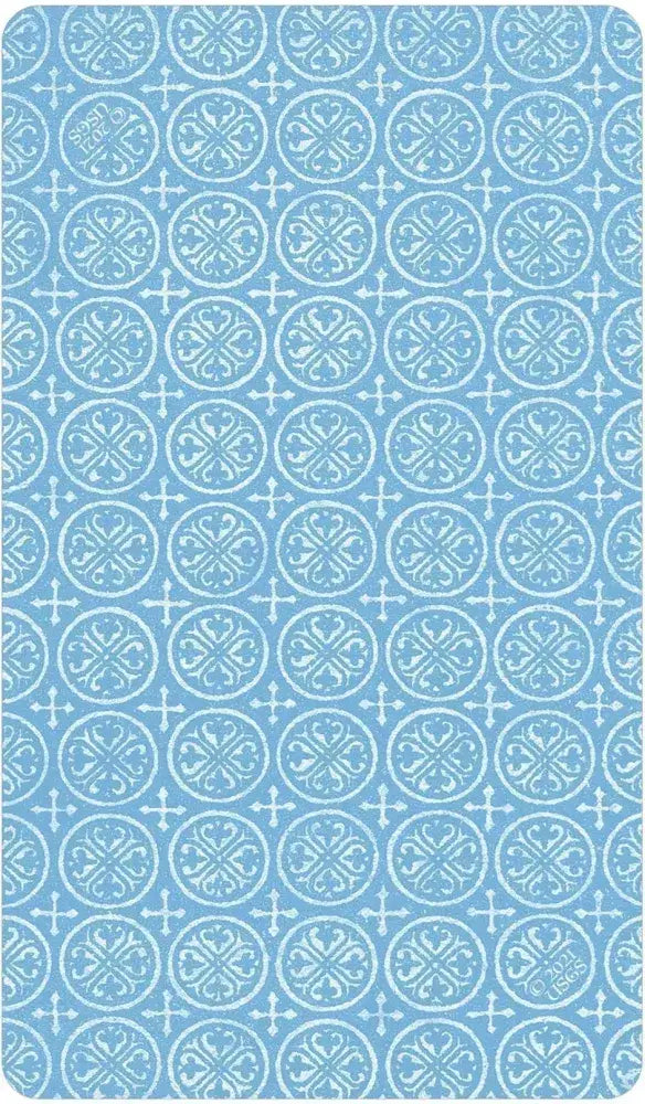 Patterned blue with geometric design