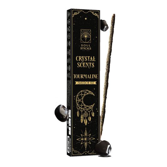 Incense Sticks Smudge Kit - Tourmaline Crystal Scents