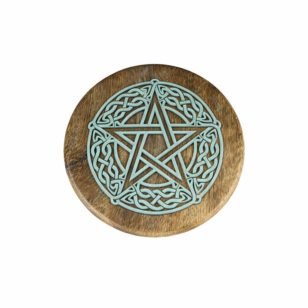 Wooden Altar Table - Celtic Pentacle (6 x 4 in.)