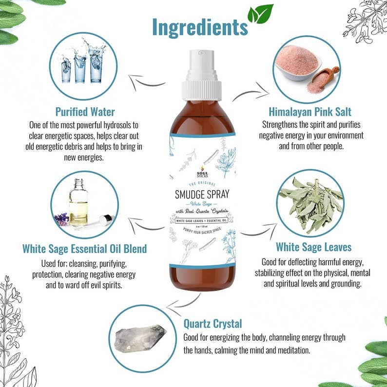 Smudge Spray - White Sage Soul Sticks (3.5 oz)