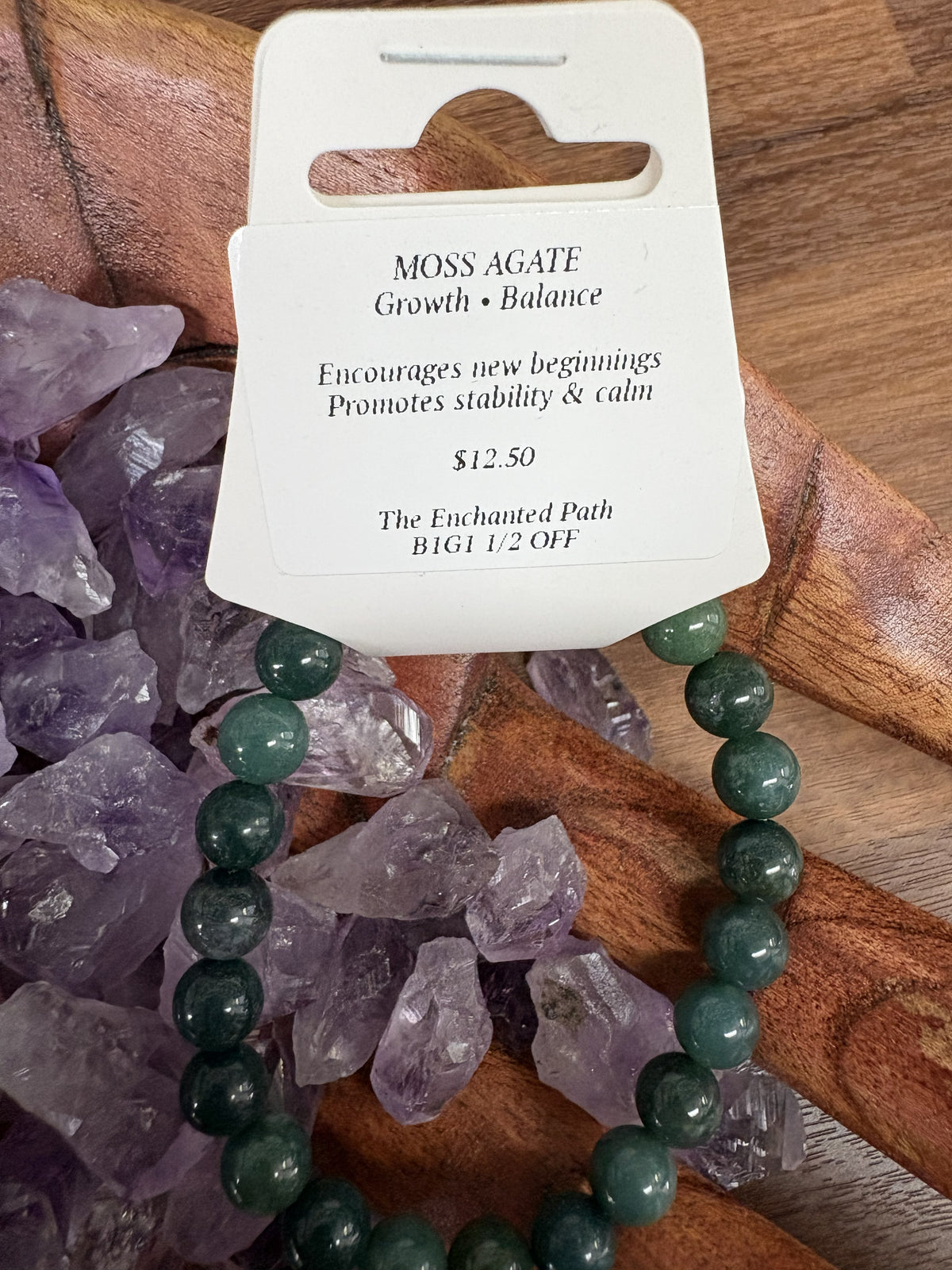 Moss Agate Style 2 Bracelet 8mm