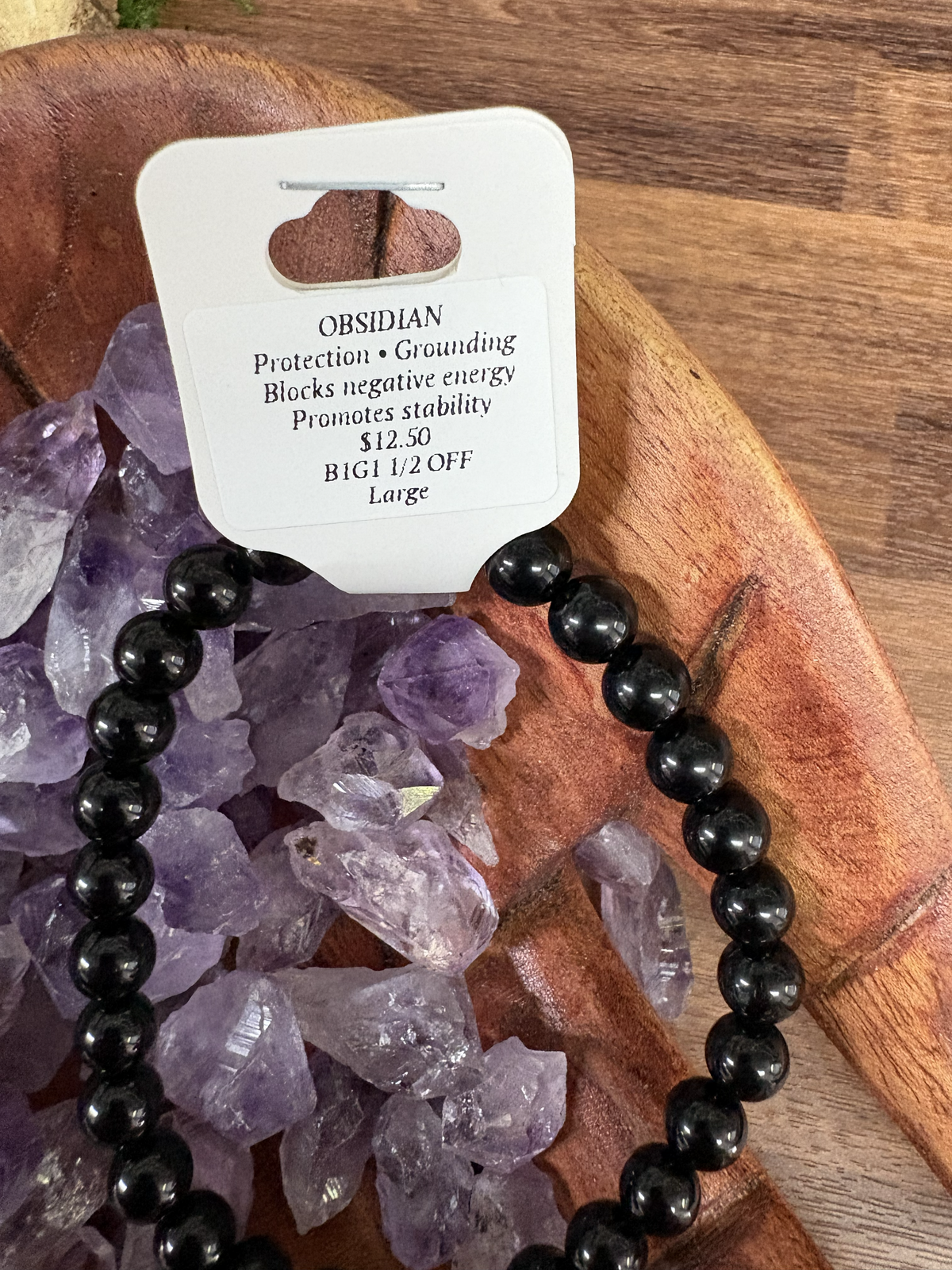 Obsidian Bracelet 8mm Large