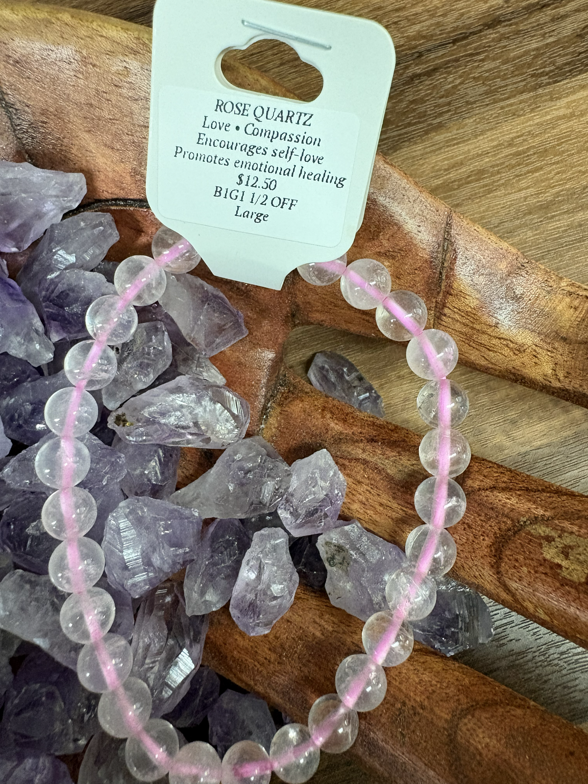 Rose Quartz Bracelet 8mm Large