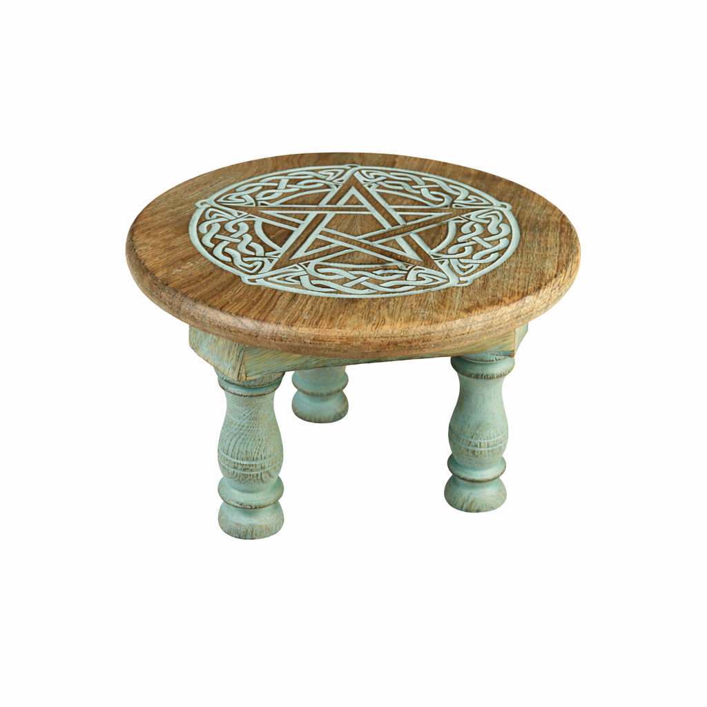 Wooden Altar Table - Celtic Pentacle (6 x 4 in.)