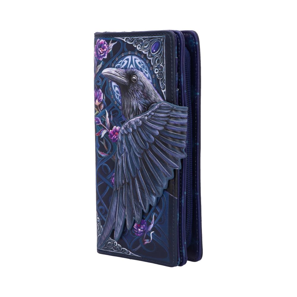 Black Raven Wing Floral Embossed Purse