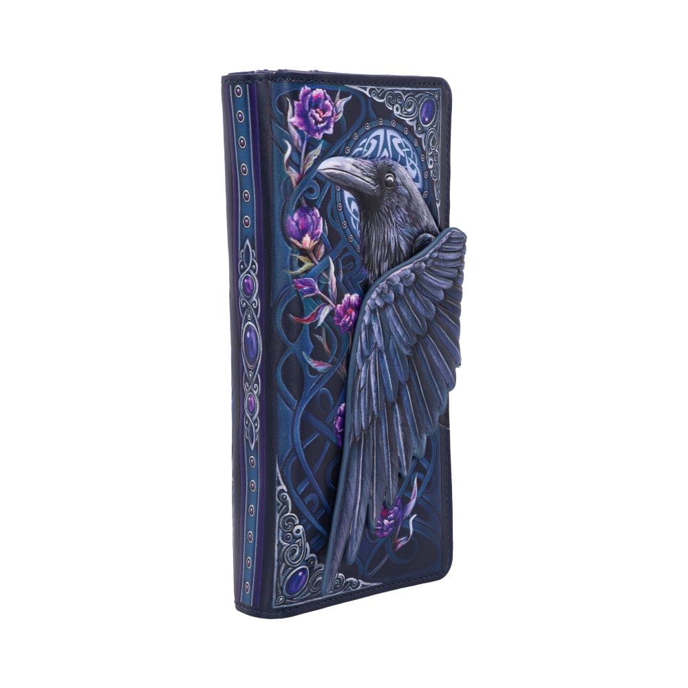 Black Raven Wing Floral Embossed Purse