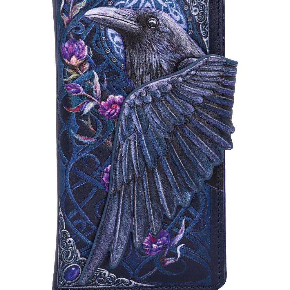 Black Raven Wing Floral Embossed Purse