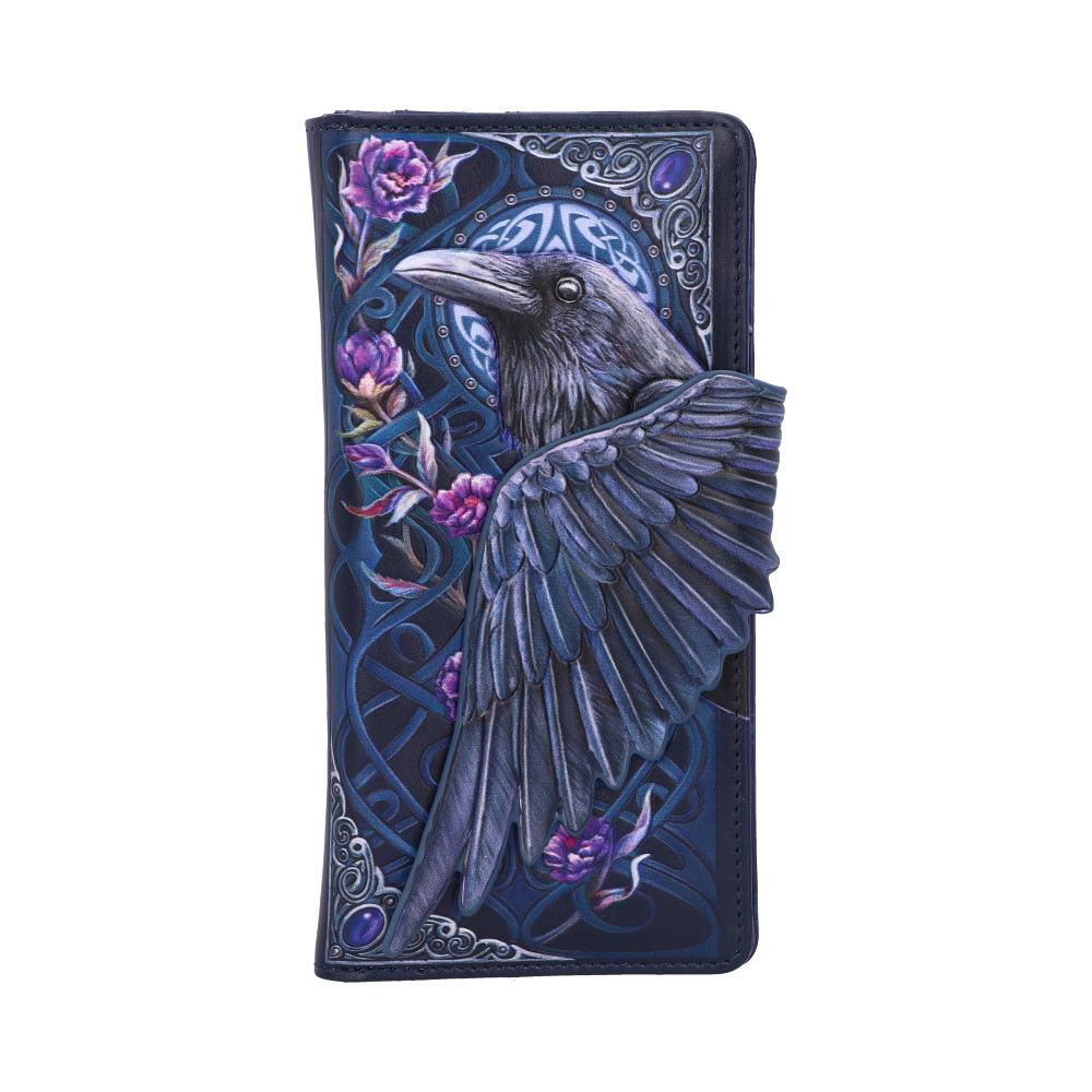 Black Raven Wing Floral Embossed Purse