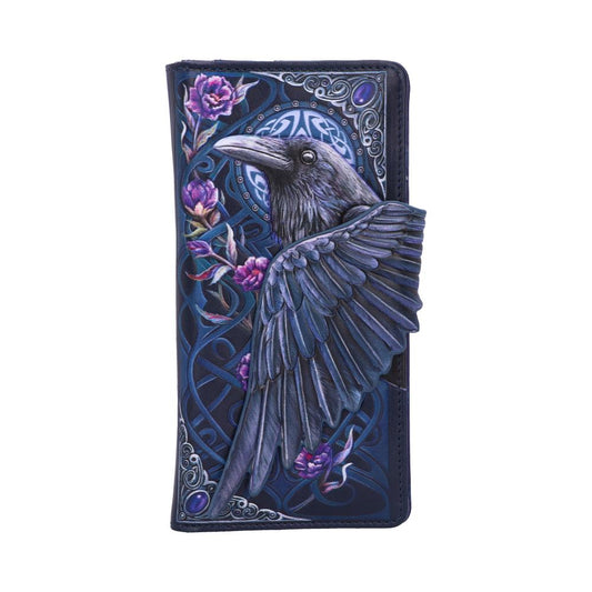 Black Raven Wing Floral Embossed Purse
