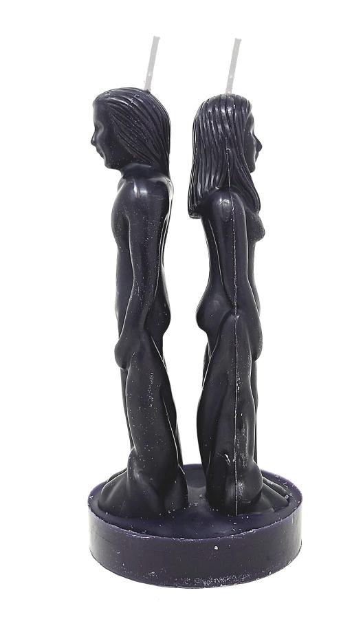 8” Black Male and Female Separation Candle
