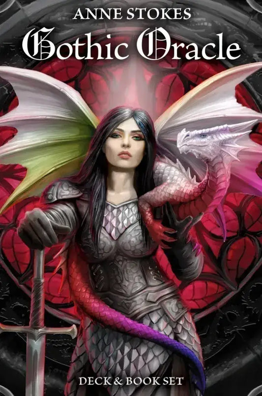 cover of 'Gothic Oracle' by Anne Stokes featuring a fantasy character with wings and armor.