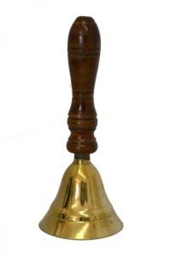 Brass Ritual Bell with Wooden Handle