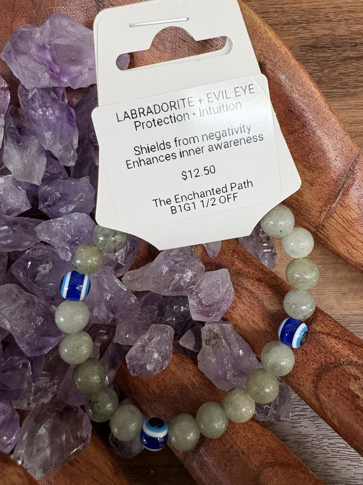 Labradorite Evil Eye Bracelet 8mm