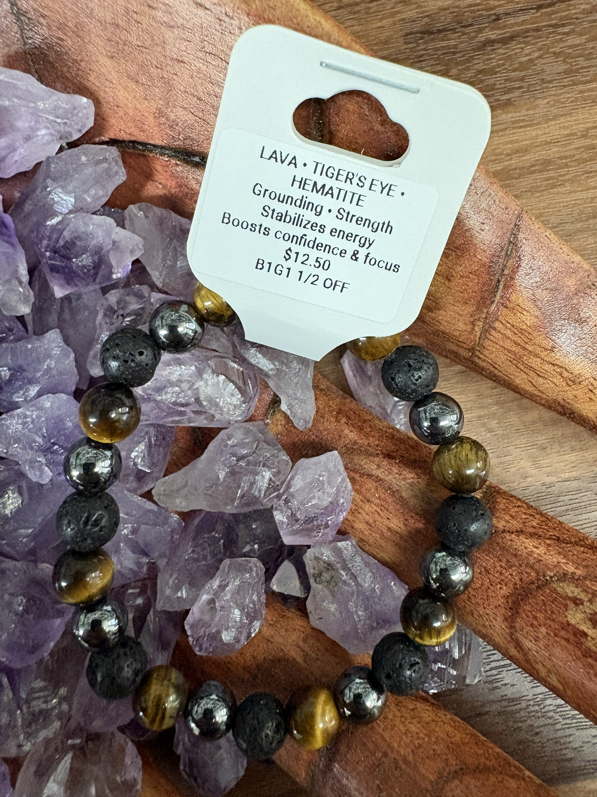 Lavastone Tigers Eye Hematite Bracelet 8mm