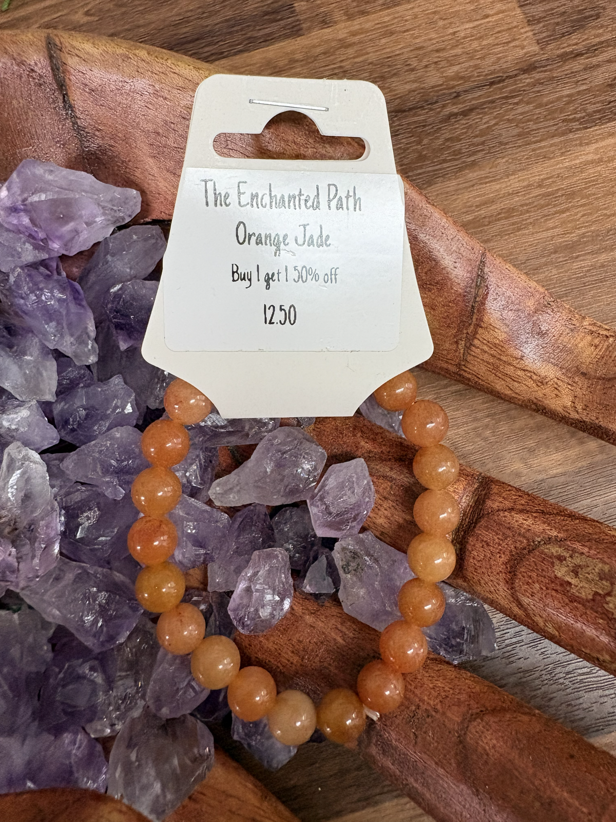 Orange Jade Bracelet 8mm