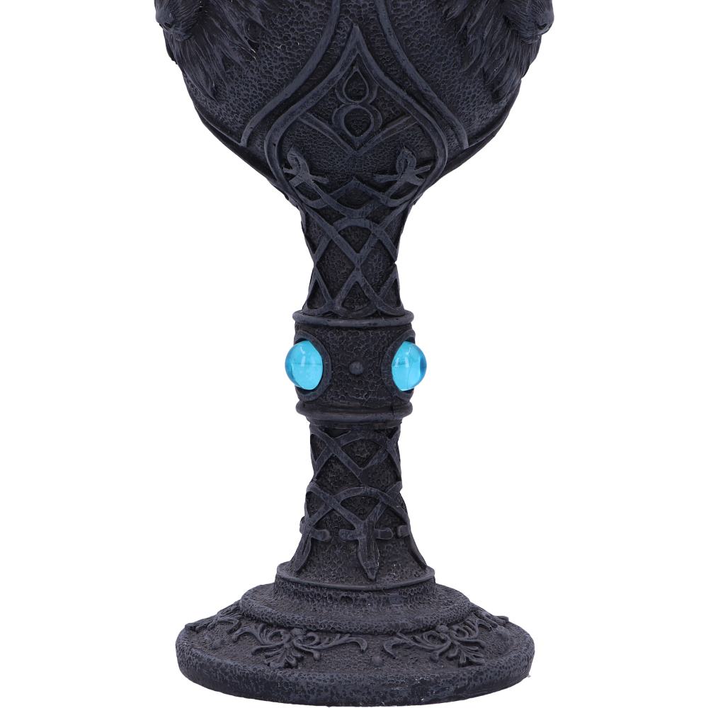 Night Wolf Goblet | Black Gothic Wolf Chalice with Stainless Steel Insert