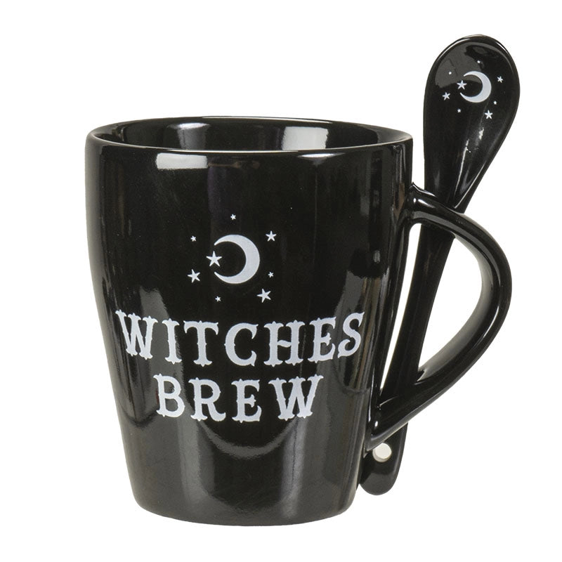 Witches Brew Black Mug and Spoon Set